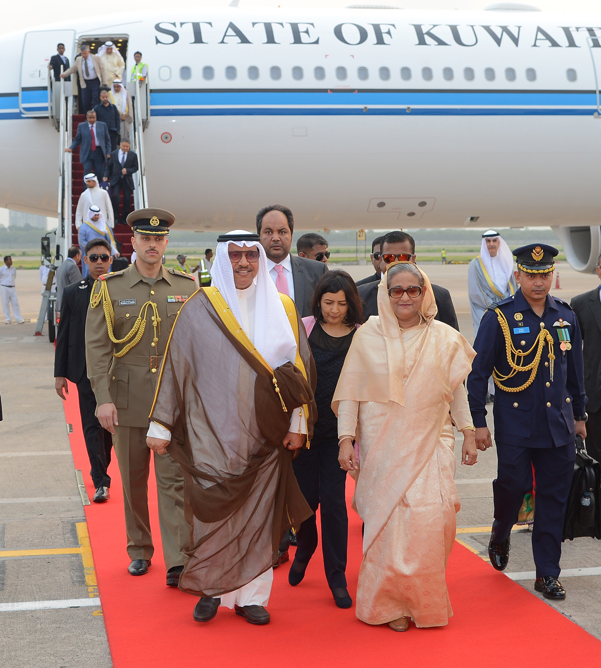 His Highness the Prime Minister Sheikh Jaber Al-Mubarak Al-Hamad Al-Sabah arrives in Dhaka