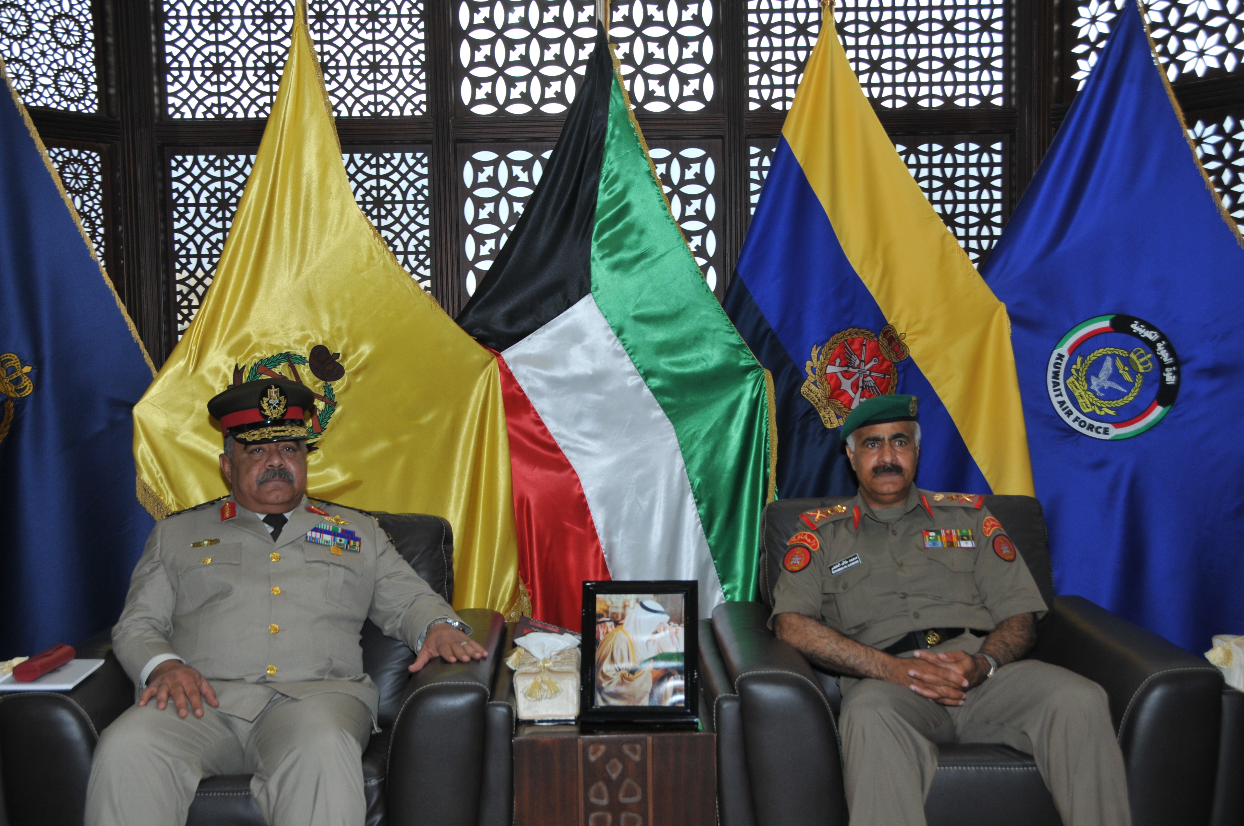 Army Chief of Staff Lieutenant General Mohammad Khaled Al-Kheder with head of Egyptian Armed Forces' Training authority Major General Ahmad Wasfi