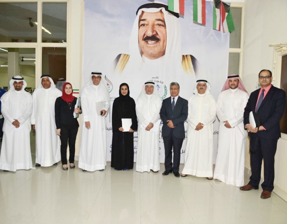 Deputy Chairman of the Arab League human rights committee Dr. Abdulmajid Zaalani inspects the Kuwaiti center for sheltering foreign workers with other members of the committee