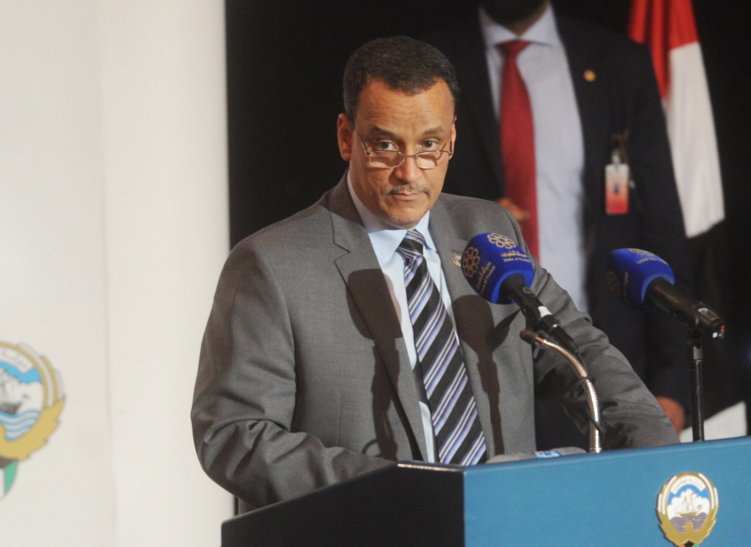 The United Nation's (UN) Special Envoy for Yemen Ismail Ould Cheikh Ahmed during the press conference