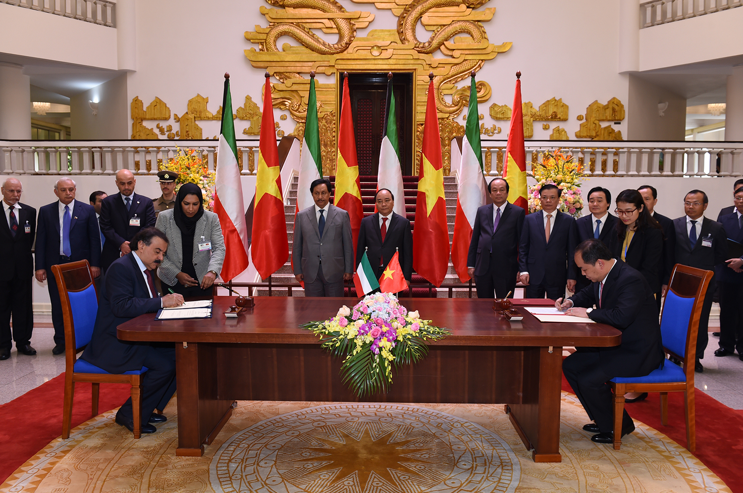Deputy Foreign Minister Khalid Suleiman Al-Jarallah and Vietnamese Deputy Minister of Culture, Sports and Tourism Le Khanh Hai during the Signing ceremony