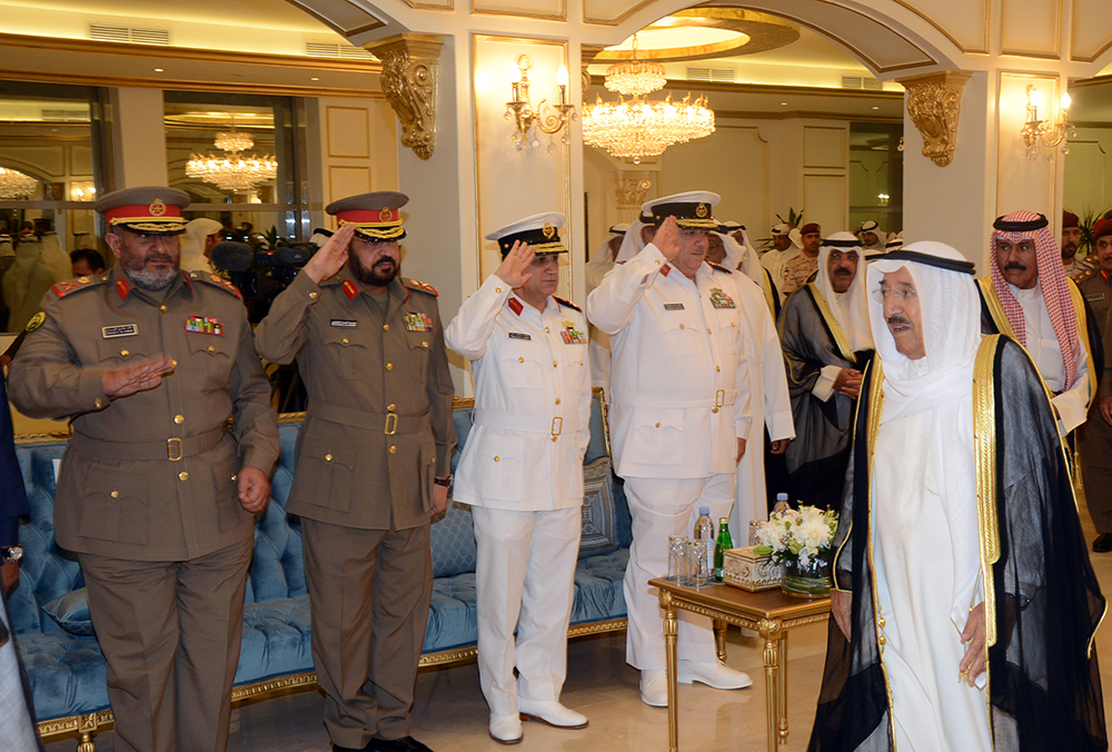 His Highness the Amir Sheikh Sabah Al-Ahmad Al-Jaber Al-Sabah during a visit to Kuwait Army Officers' Club