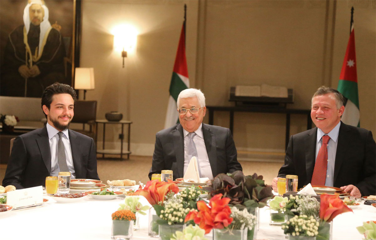 King Abdullah II of Jordan meets with Palestinian President Mahmoud Abbas