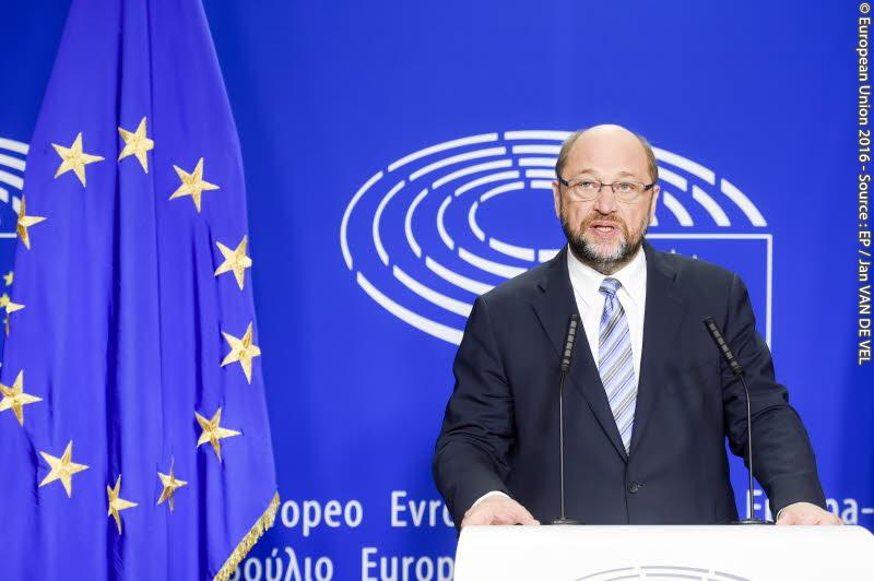 The President of the European Parliament Martin Schulz