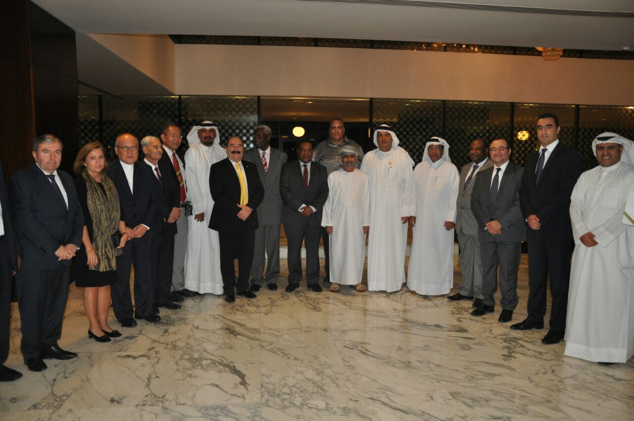 Foreign Minister of Tanzania, Dr. Augustine Mahiga and Kuwait's Ambassador to Tanzania Jassem Al-Najem in a group photo