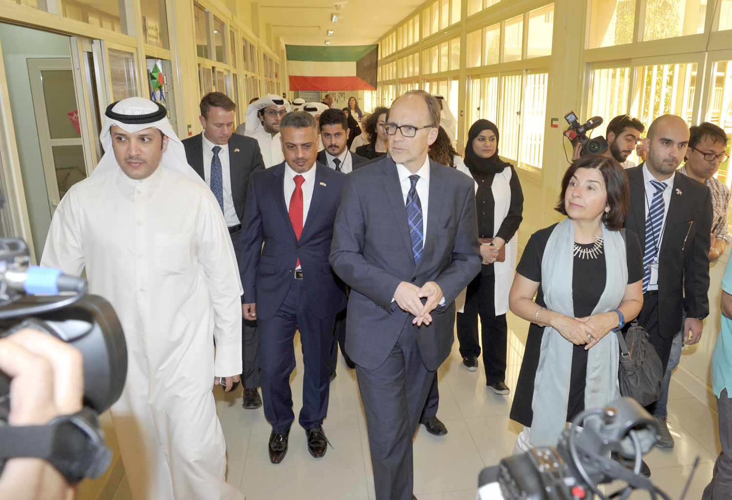 US Ambassador to Kuwait Douglas Silliman during his visit to the Kuwaiti center for sheltering foreign workers
