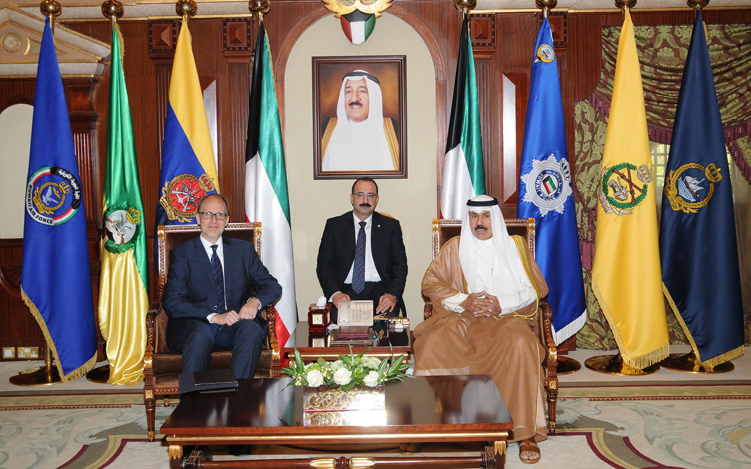 His Highness the Deputy Amir and Crown Prince Sheikh Nawaf Al-Ahmad Al-Jaber Al-Sabah receives US Ambassador to Kuwait Douglas A. Silliman