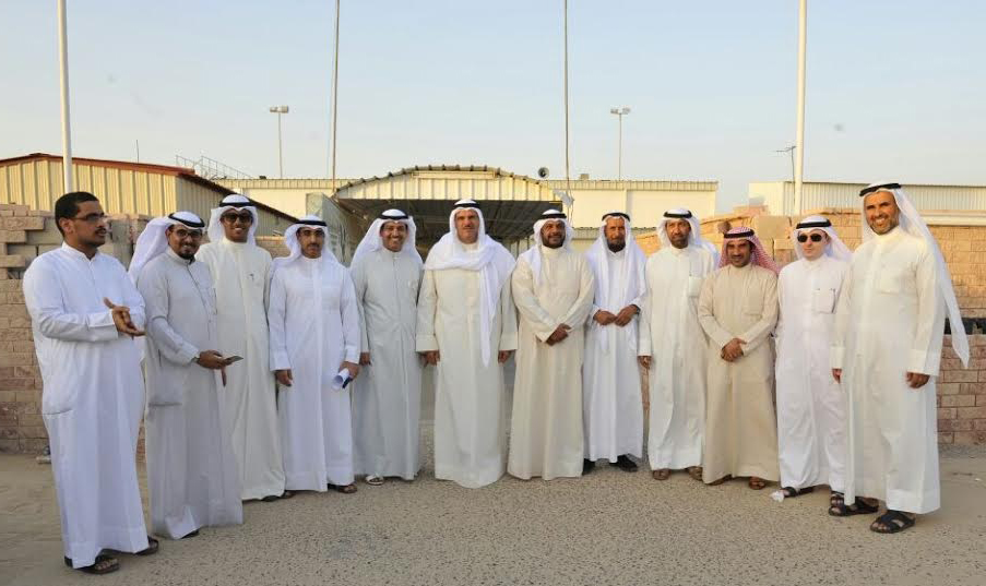 Minister of Information and Minister of State for Youth Affairs Sheikh Salman Sabah Salem Al-Humoud Al-Sabah during a tour with the company of Director General of the Public Authority for Sports (PAS) Sheikh Ahmad Al-Mansour Al-Ahmad Al-Sabah