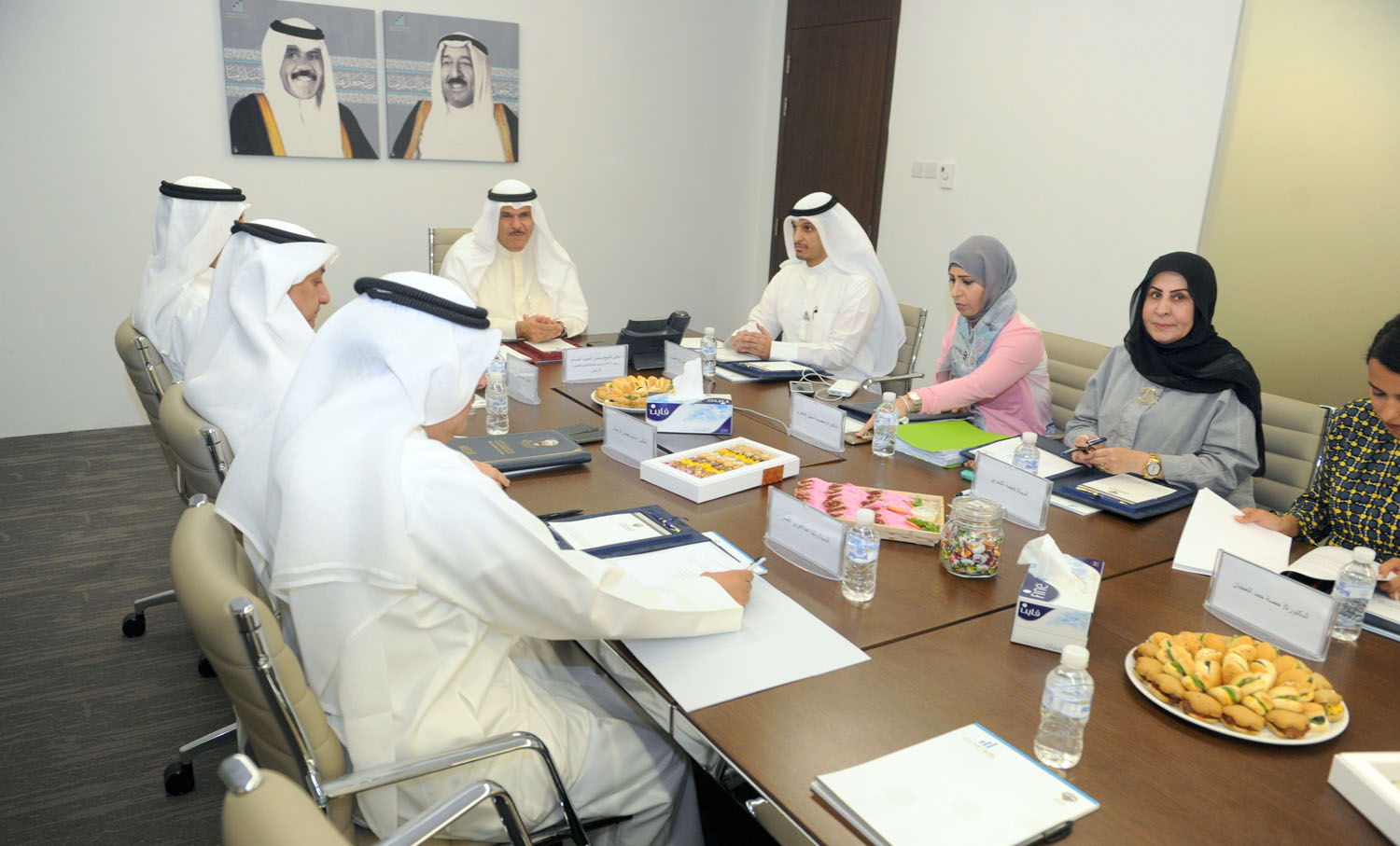Minister of Information and Minister of State for Youth Affairs Sheikh Salman Sabah Salem Al-Humoud Al-Sabah heads the fifth meeting of the Public Authority for Youth