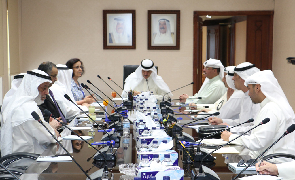Minister of Information Sheikh Salman Sabah Salem Al-Sabah meets with Chairperson of the Voluntary Action Center Sheikha Amthal Al-Ahmad Al-Jaber Al-Sabah