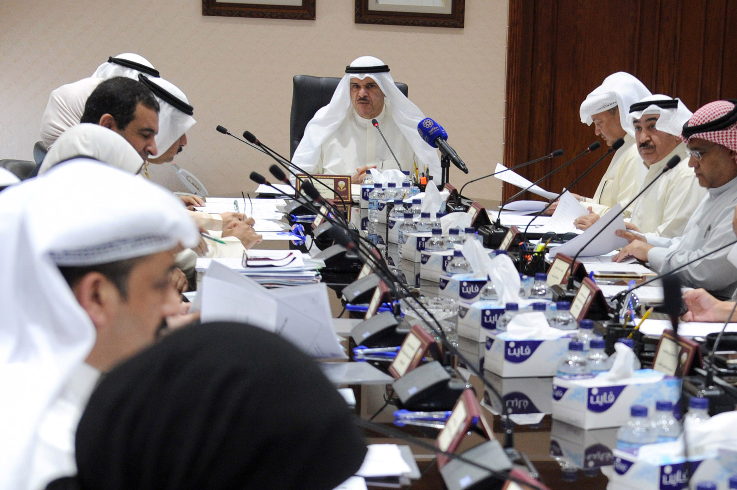 Minister of Information and Minister of State for Youth Affairs Sheikh Salman Sabah Al-Salem Al-Humoud Al-Sabah meets with members of the planning committee tasked with coordinating and supervising the celebrations