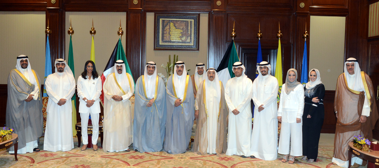 His Highness the Amir Sheikh Sabah Al-Ahmad Al-Jaber Al-Sabah receives  Info Min., PAS chief