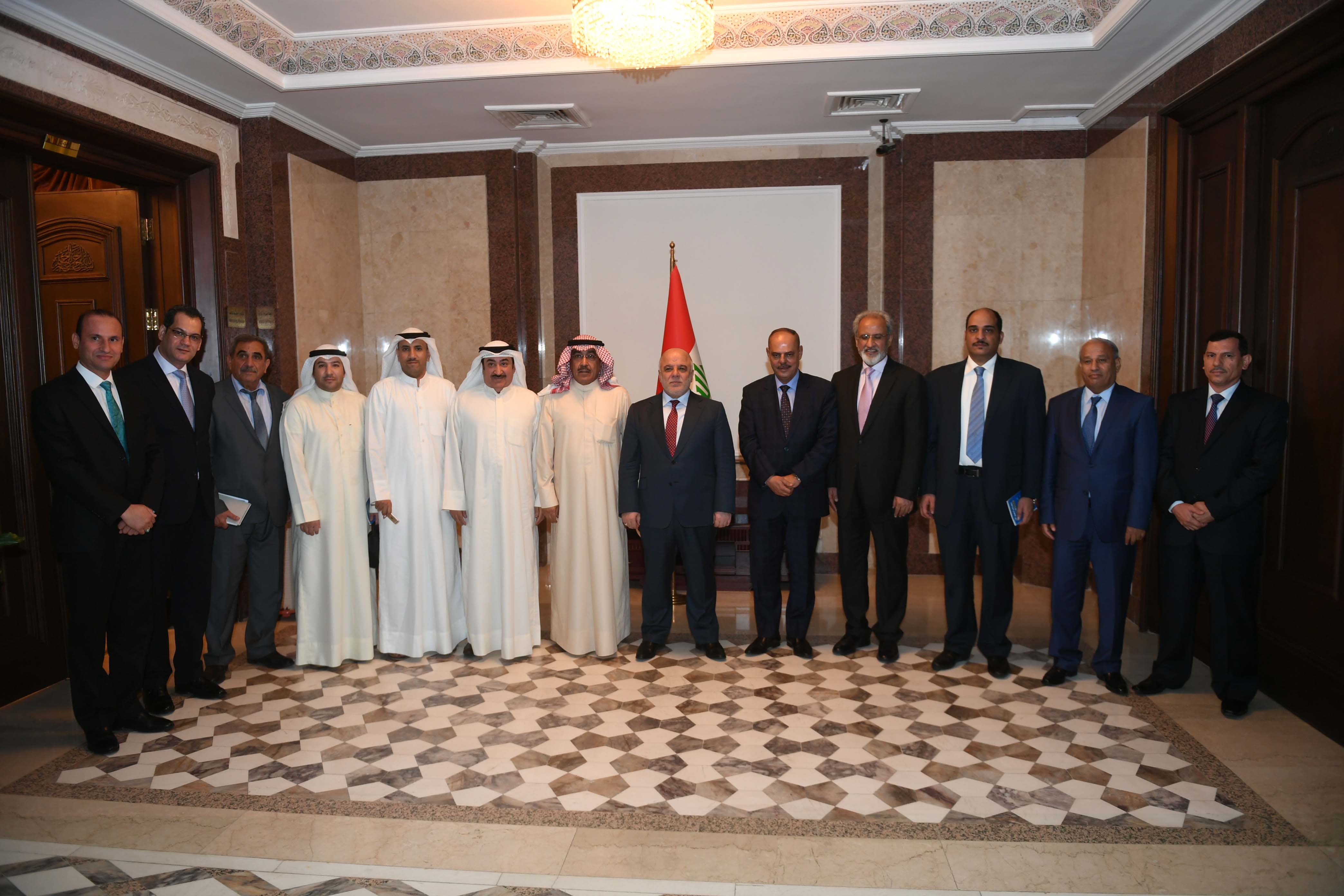 Iraqi Prime Minister Dr. Haidar Al-Abadi during a meeting with a delegation of Kuwaiti journalists