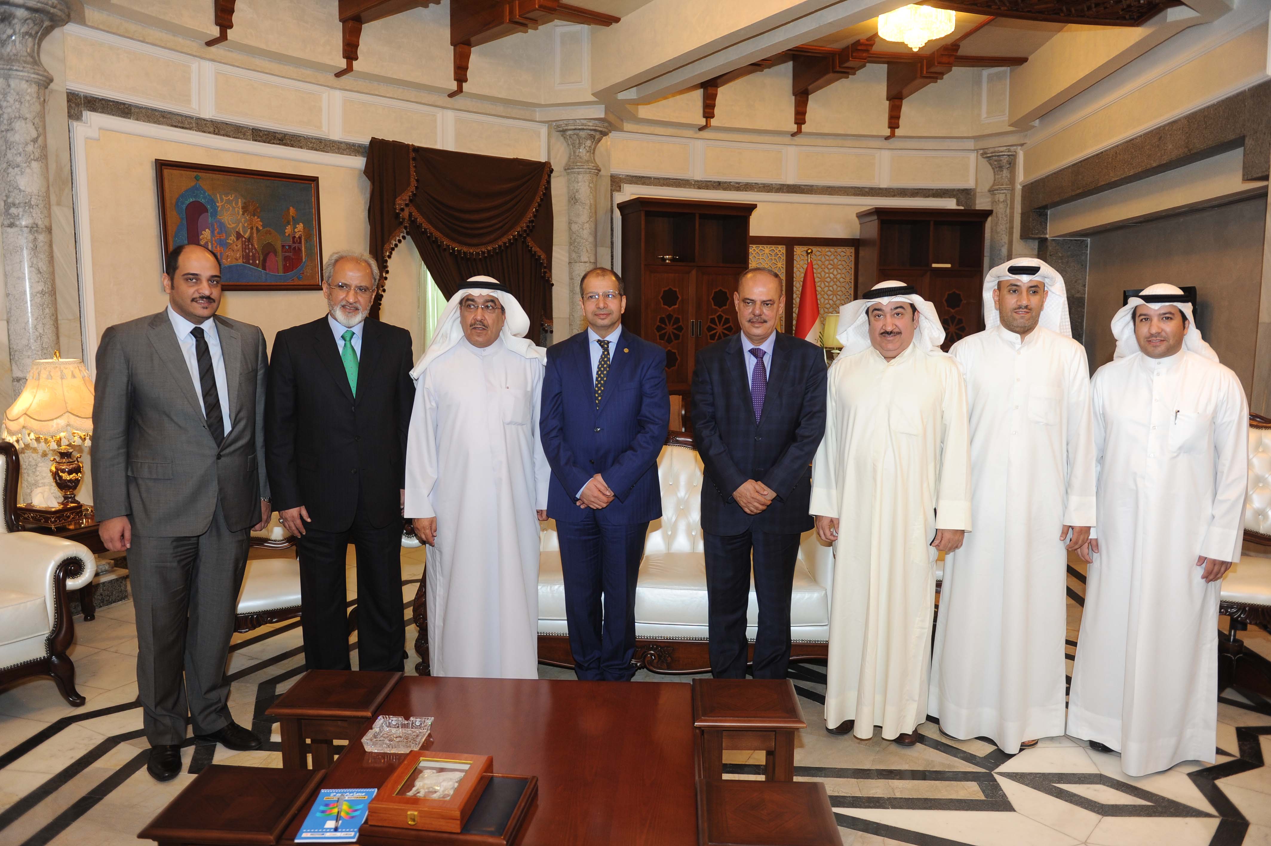 Speaker of the Iraqi Parliament Salim Al-Jabouri during a meeting with a visiting delegation of Kuwaiti journalists