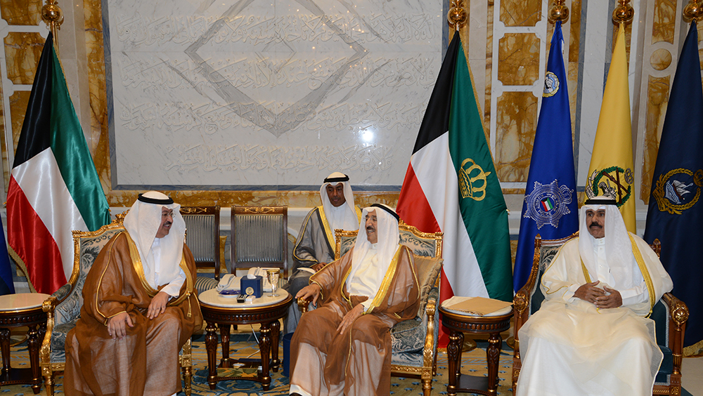 His Highness the Amir Sheikh Sabah Al-Ahmad Al-Jaber Al-Sabah received former Iraqi president Ghazi Ajil Al-Yawar