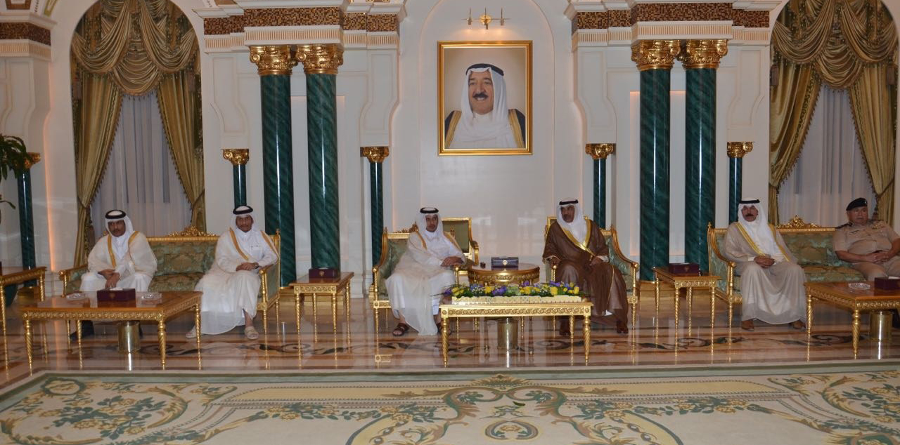 Deputy Prime Minister and Interior Minister Sheikh Mohammad Al-Khaled Al-Hamad Al-Sabah receives Prime Minister and Interior Minister of the State of Qatar, Sheikh Abdullah bin Nasser bin Khalifa Al Thani