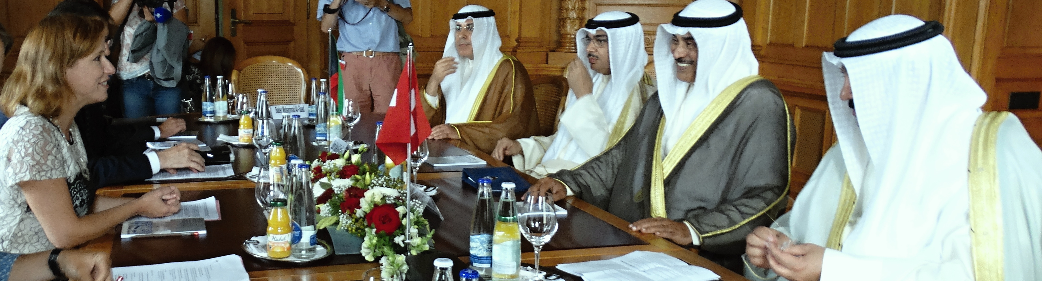 الشيخ صباح خالد الحمد الصباح خلال الاجتماع مع رئيسة البرلمان السويسري كريستا ماركفالدر