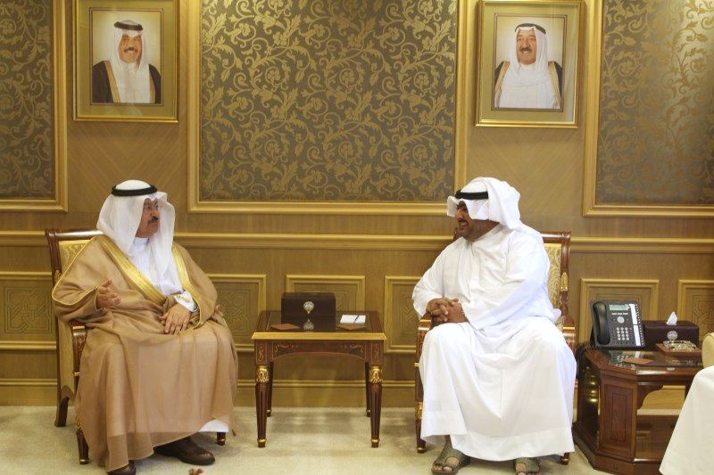 Chief of the National Security Bureau Sheikh Thamer Al-Ali Al- Sabah meets with former Iraqi President Ghazi Ajil Al-Yawar