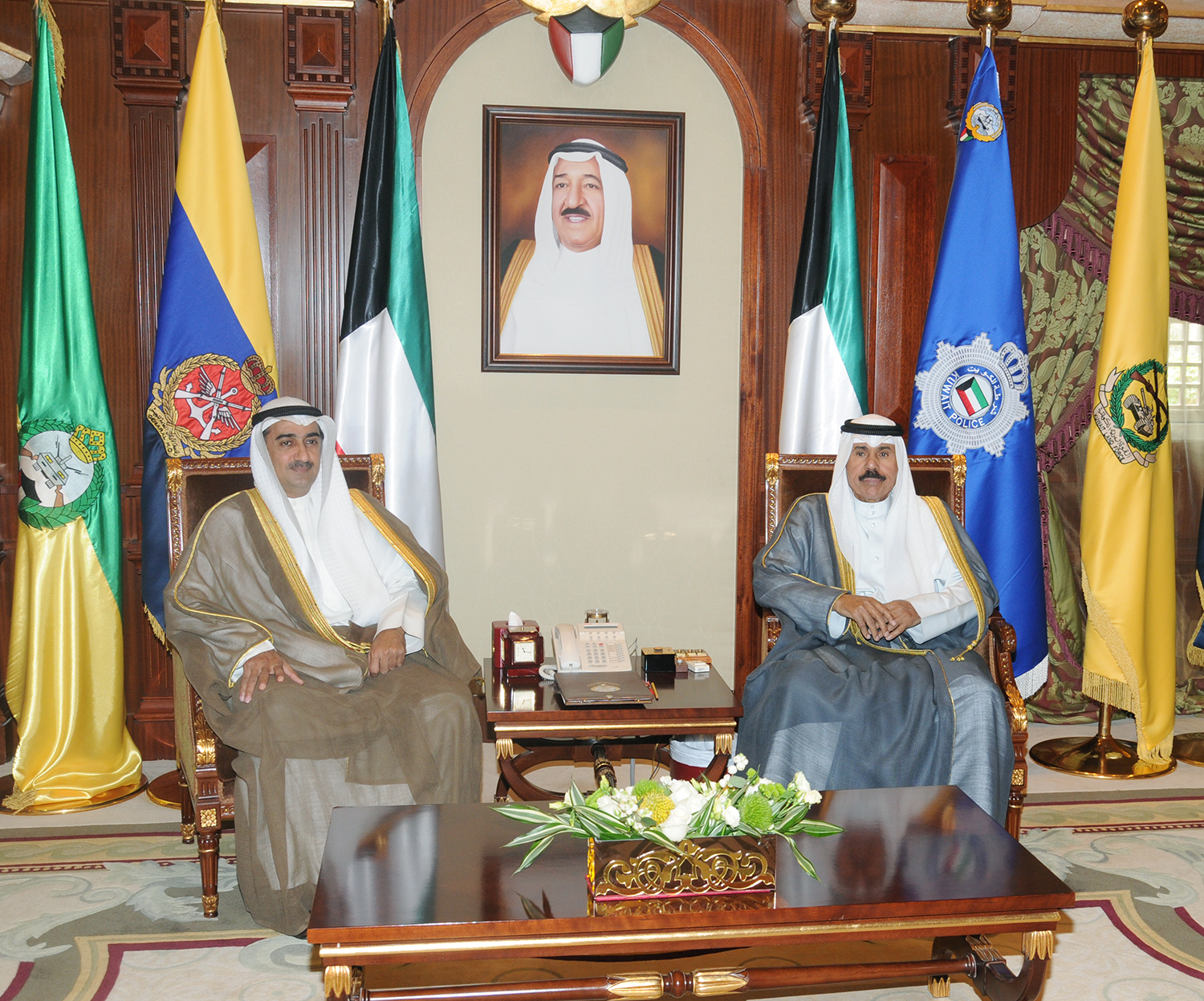 His Highness the Crown Prince Sheikh Nawaf Al-Ahmad Al-Jaber Al-Sabah received Minister of Commerce and Industry Dr. Yousef Al-Ali