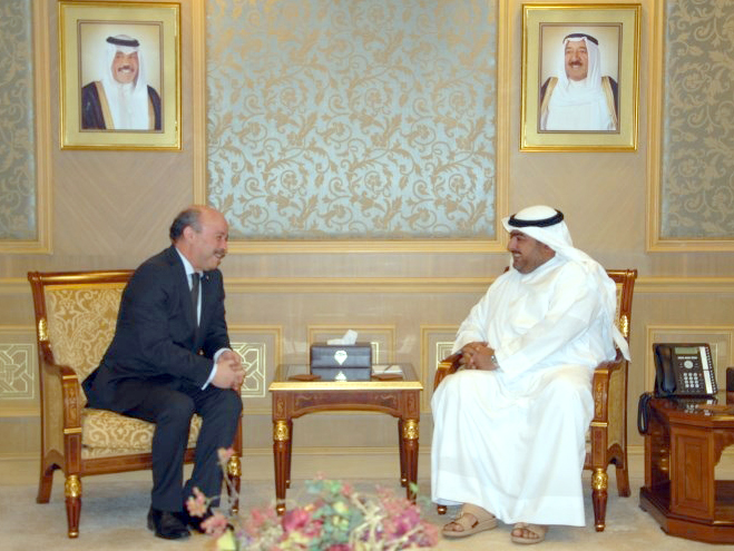 Chief of the National Security Bureau Sheikh Thamer Al-Ali Al-Sabah with Algerian Ambassador to Kuwait Abdulhameed Abdawi