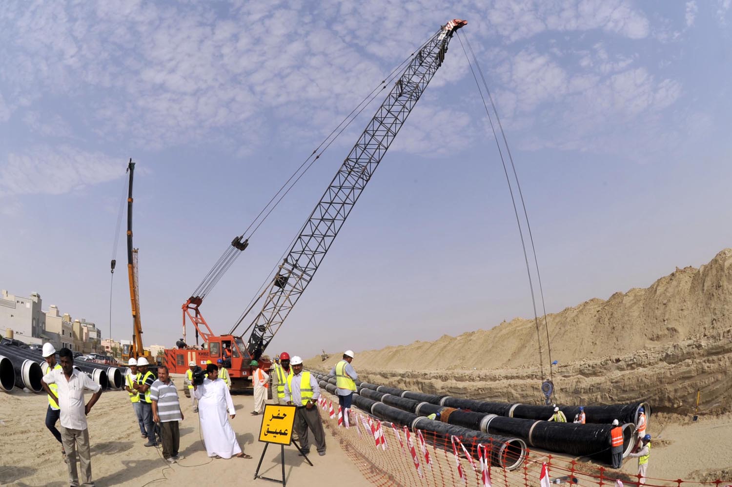 مشروع خطوط أنابيب المياه الموصلة من محطة الدوحة إلى مدينة المطلاع الجديدة