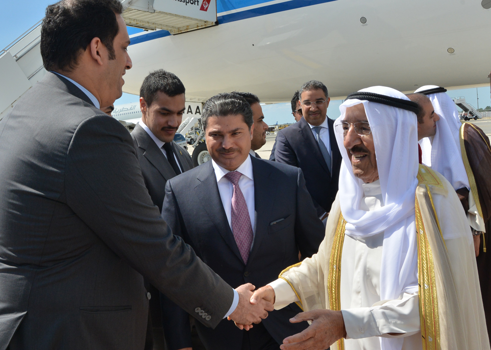 His Highness the Amir Sheikh Sabah Al-Ahmad Al-Jaber Al-Sabah arrives to John F. Kennedy International Airport