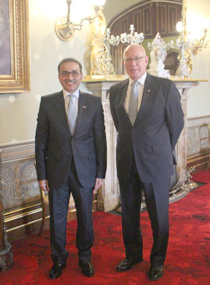 Kuwaiti Ambassador to Australia Najib Abdurahman Al-Bader with Australian Governor retired General David Hurley