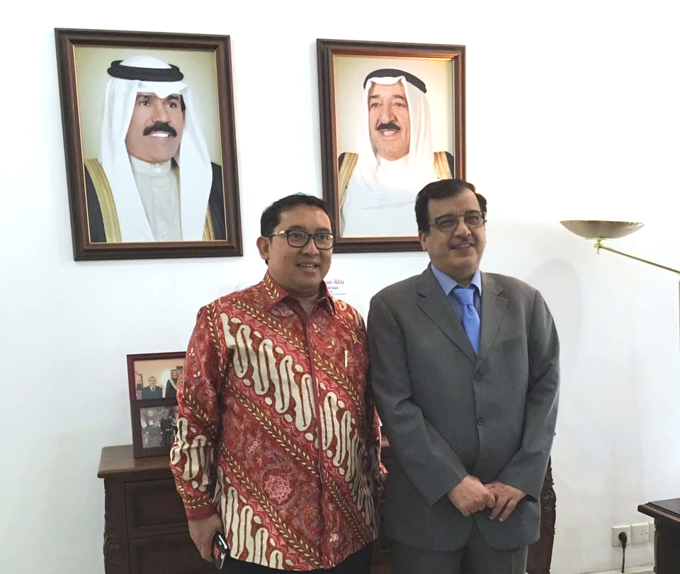 Kuwaiti Ambassador to Indonesia Abdulwahab Al-Sager meets with The Indonesian parliament's deputy speaker Fadli Zon