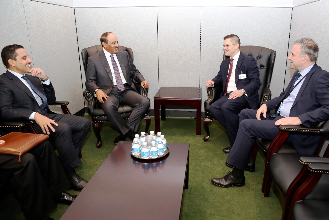 Kuwait's First Deputy Prime Minister and Foreign Minister Sheikh Sabah Khaled Al-Hamad Al-Sabah meets Vuk Jeremic, former Serbian Foreign Minister