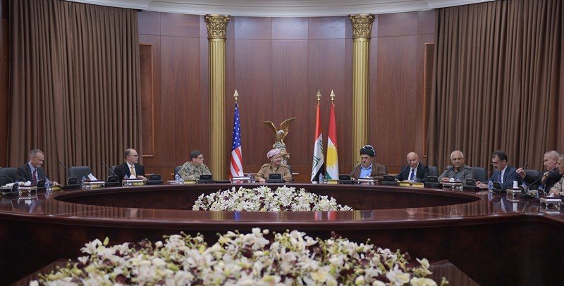 President of Kurdistan Region Masoud Barzani receives Commander of the US Central Command (CENTCOM) Gen. Joseph L. Votel
