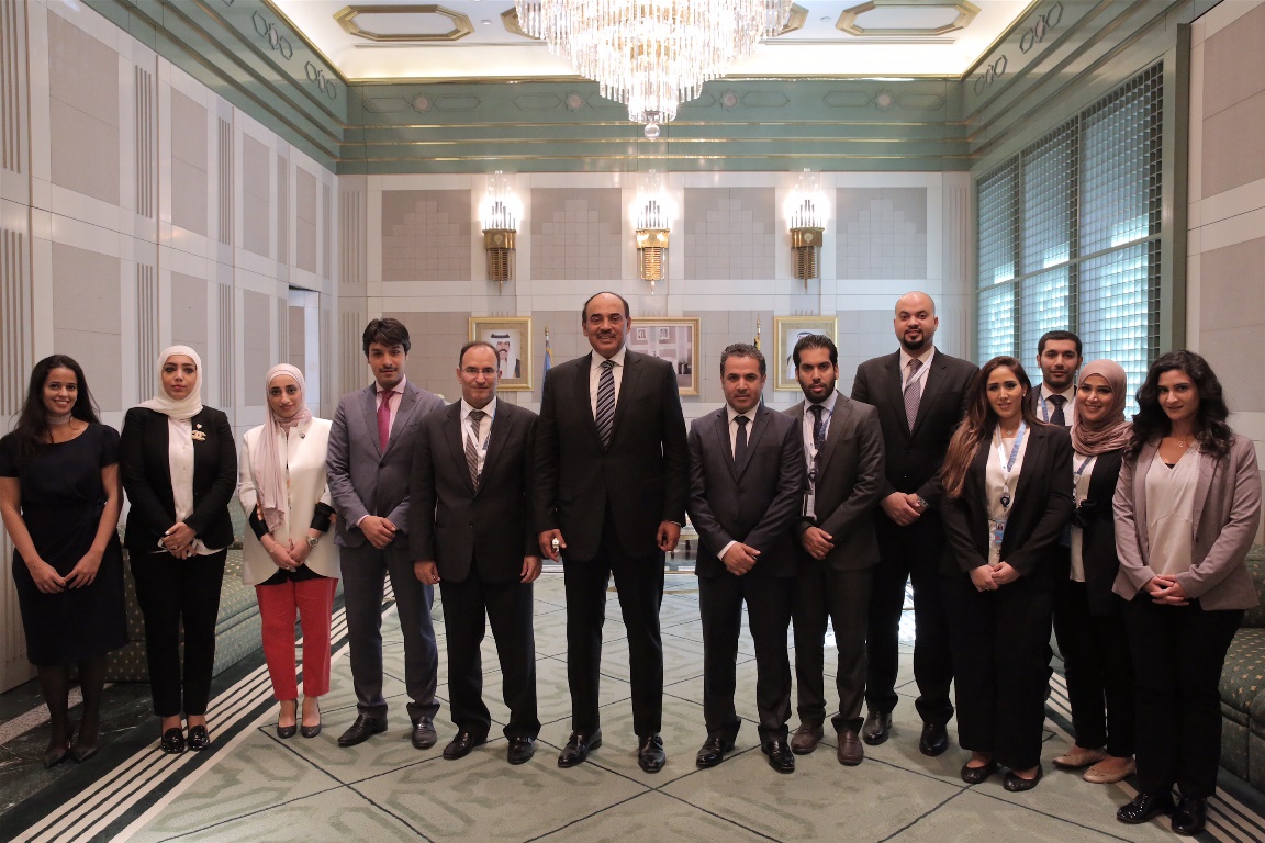 First Deputy Premier and Foreign Minister Sheikh Sabah Al-Khaled Al-Hamad Al-Sabah during a meeting with a group of diplomats attending the UN General Assembly's (UNGA) 71st session