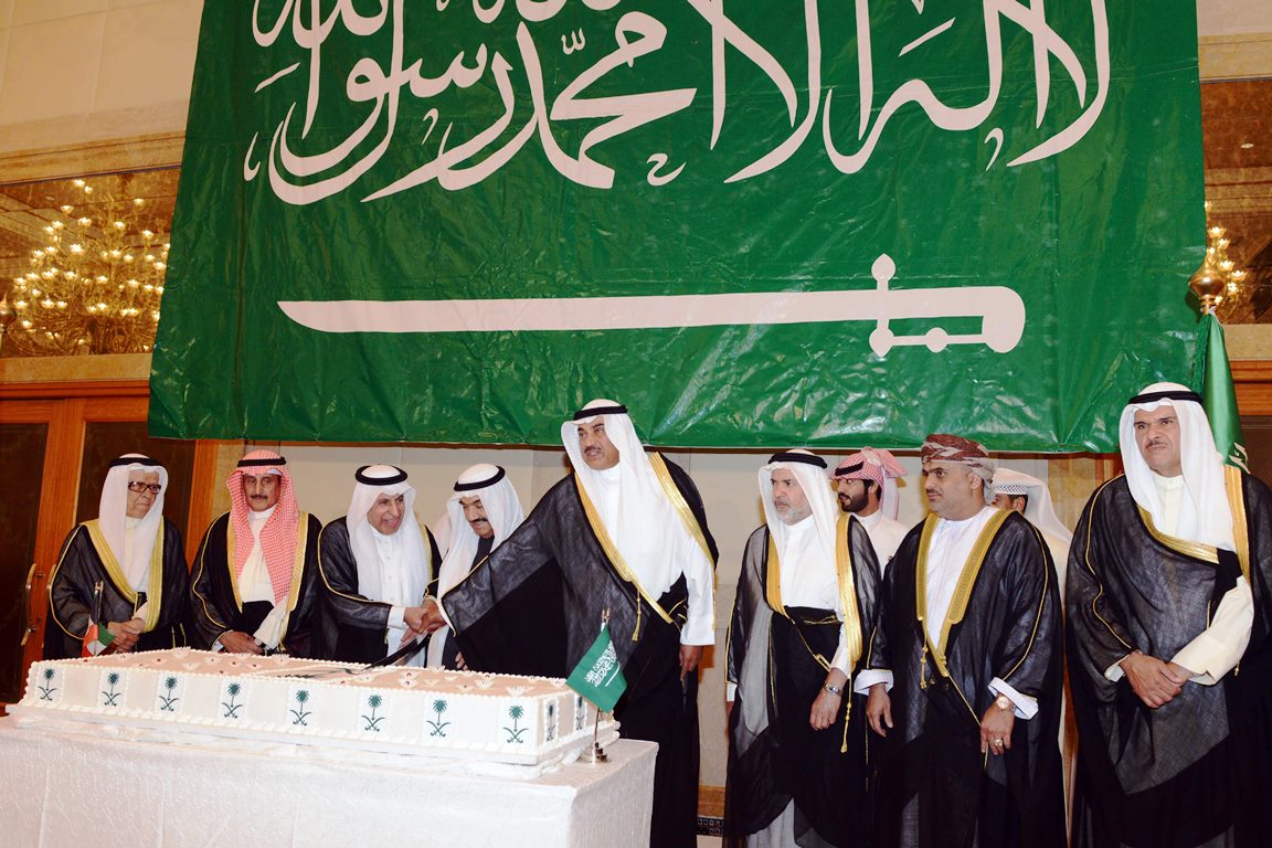 Acting Prime Minister and Foreign Minister Sheikh Sabah Al-Khaled Al-Hamad Al-Sabah while attending a celebration to mark the National Day of Saudi Arabia at the Kingdom's embassy