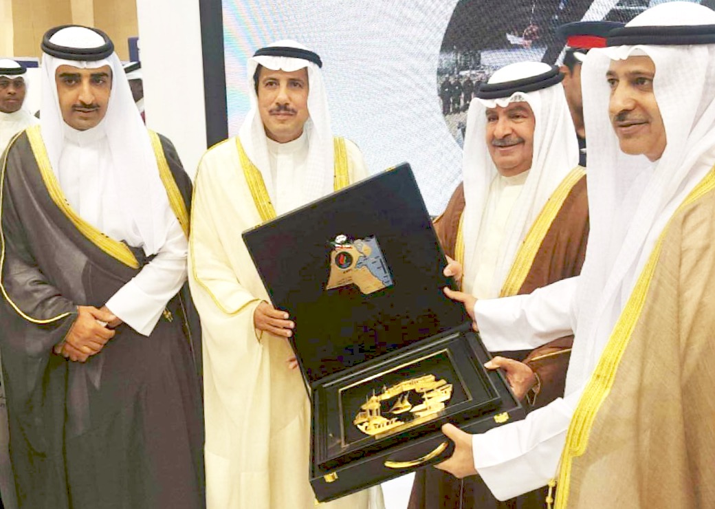 Dean of the diplomatic corps, Kuwaiti Ambassador to Bahrain Sheikh Azzam Mubarak Al-Sabah during attending the opening of Kuwait National Petroleum Company (KNPC) pavilion