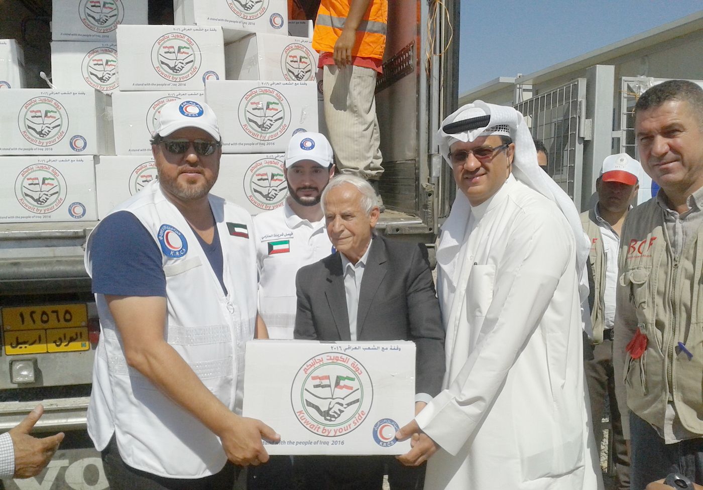 Kuwait Red Crescent Society distributes relief aid to Iraqis  who  refuged from Mosul to Debka camp near Irbil