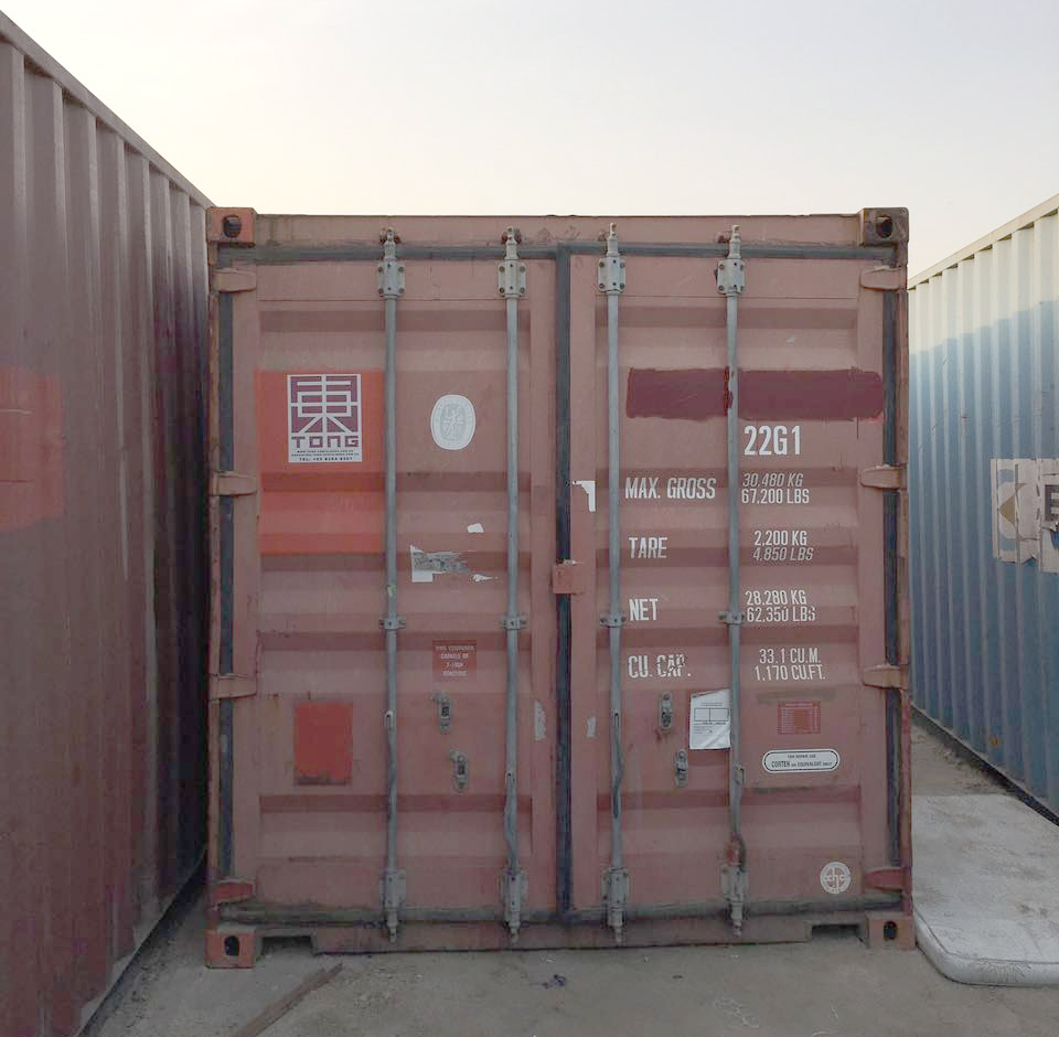 One of the two seized containers