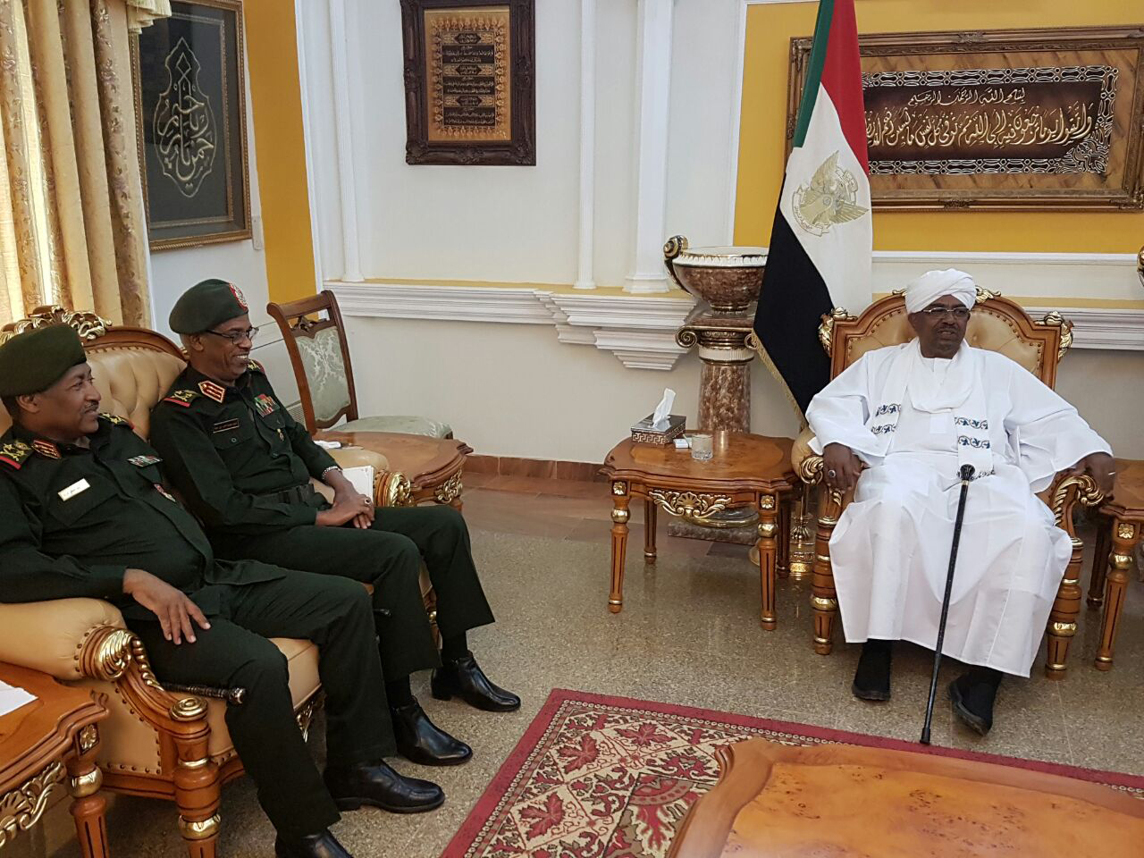 Sudanese President Omar Hassan Al-Bashir during the meeting