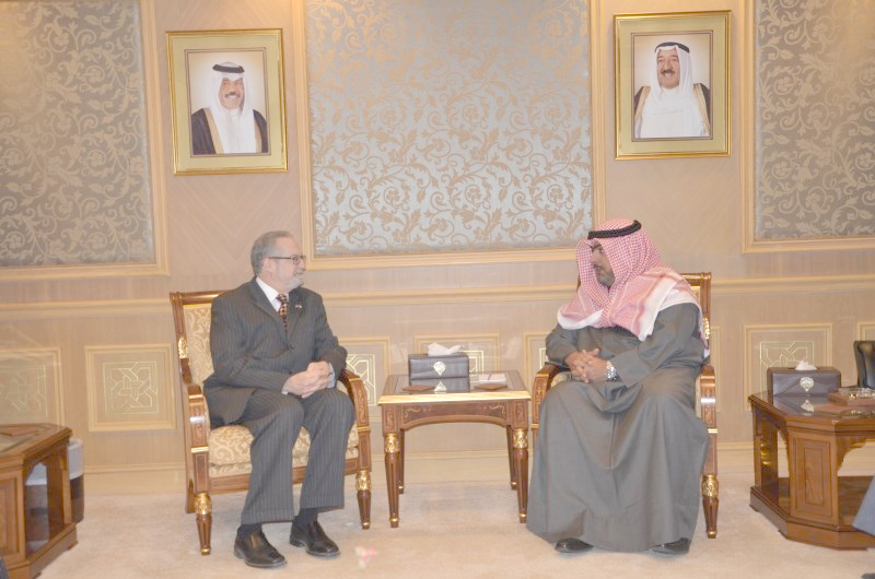 National Security Bureau Chief Sheikh Thamer Al-Ali Al-Sabah receives US Ambassador to Kuwait Lawrence Silverman