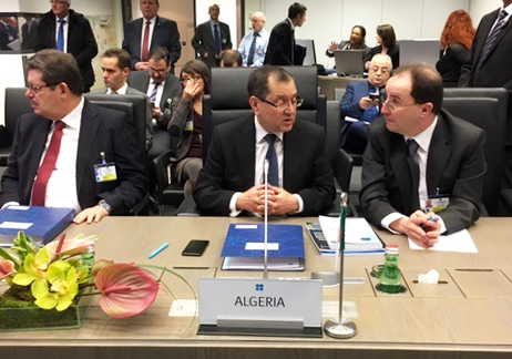 Algerian Energy Minister Noureddine Boutarfa during the OPEC Kuwait-chaired panel charged with monitoring the output cut