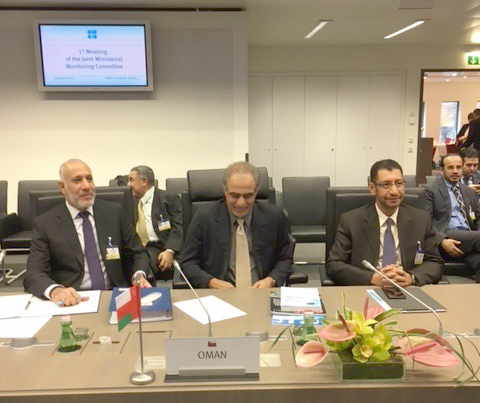 Omani Oil Minister Mohammad Al-Rumhi during the meeting