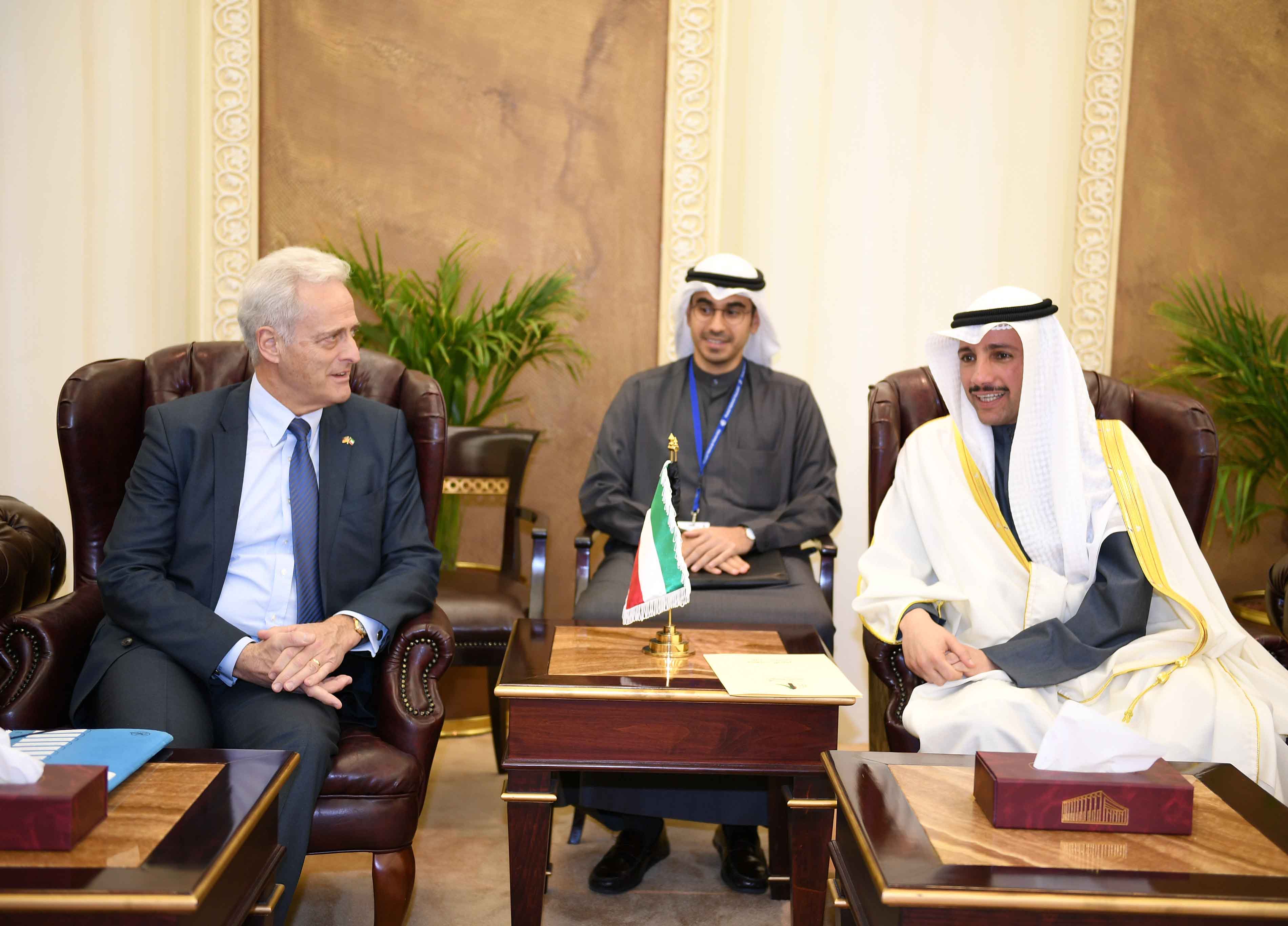 Kuwaiti National Assembly Speaker Marzouq Al-Ghanim met with visiting German Parliament Member Dr. Peter Ramzaor