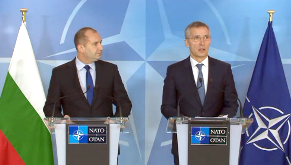 NATO Secretary General Jens Stoltenberg and Bulgarian President Rumen Radev