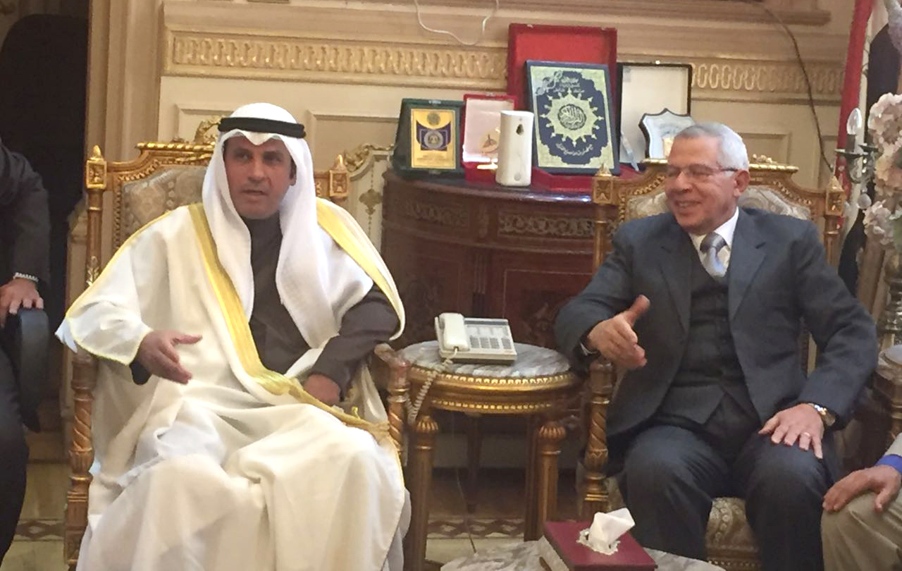 Minister of Justice and Minister of State for National Assembly Affairs Dr. Faleh Al-Azab meets with Chairman of the Egyptian Supreme Judicial Council Mustafa Jamal-el-Din Shafiq