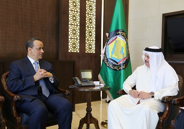 GCC Secretary General Dr. Abdullatif Al-Zayani meets UN Special Envoy for Yemen Ismail Ould Cheikh Ahmad