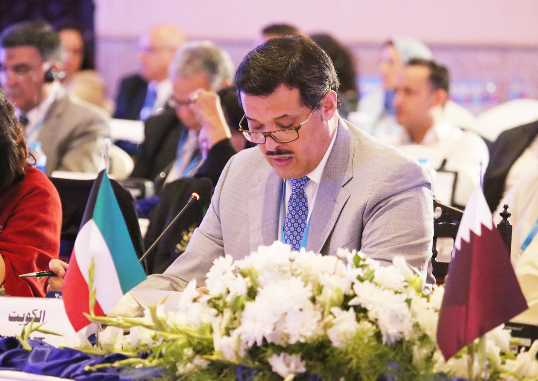 وزير الصحة الكويتي الدكتور جمال الحربي خلال اعمال الدورة ال64 للجنة الإقليمية لمنظمة الصحة العالمية لشرق المتوسط
