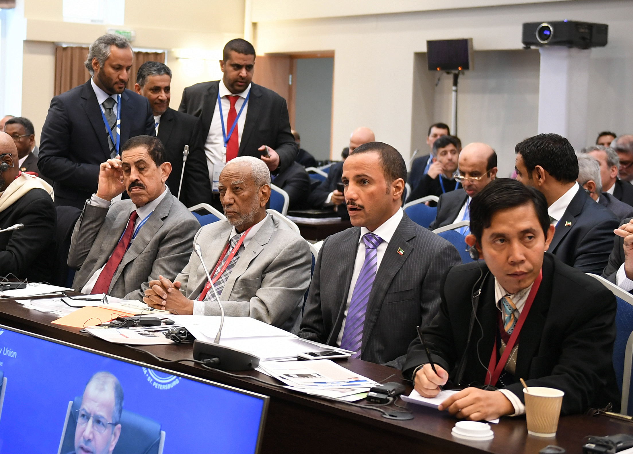 رئيس مجلس الأمة الكويتي مرزوق الغانم خلال الاجتماع التنسيقي للبرلمان الاسلامي 