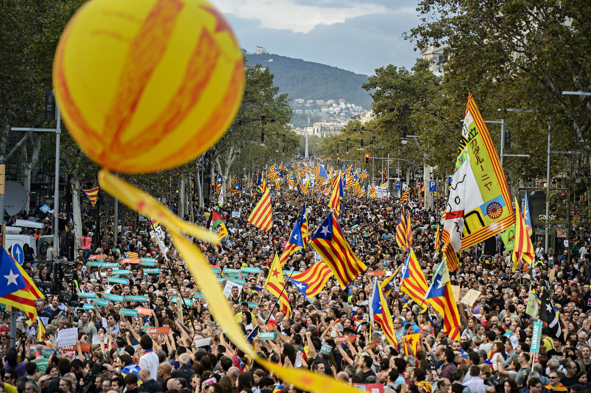 جانب من المظاهرات الانفصالية في كتالونيا