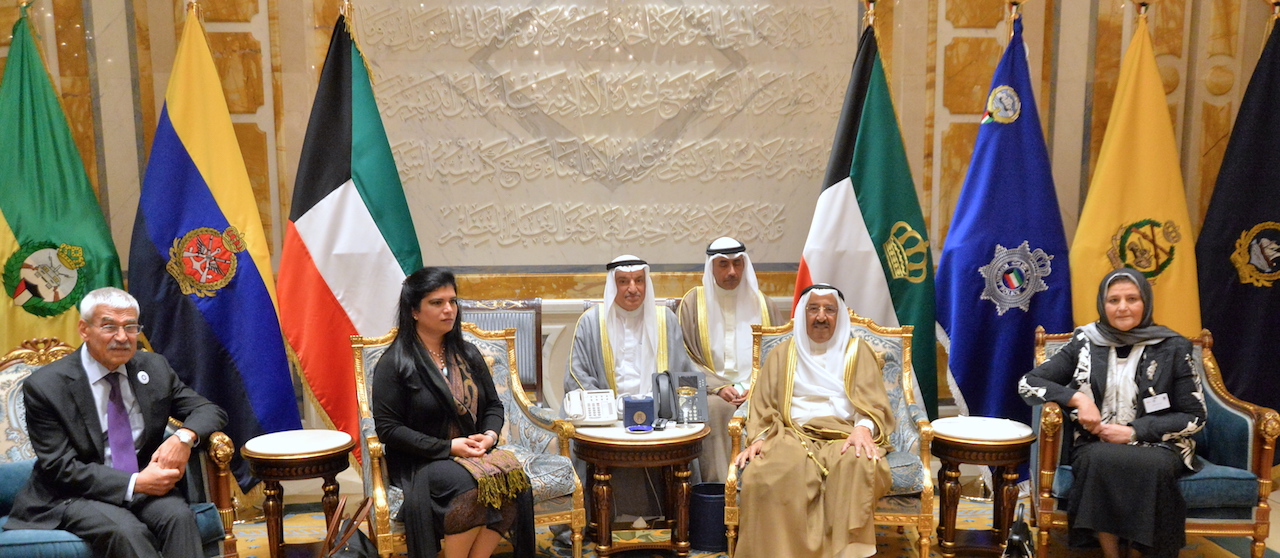 His Highness the Amir also received chairman of International conference on Women Leader in Science and Technology Dr. Faiza Al-Kharafi