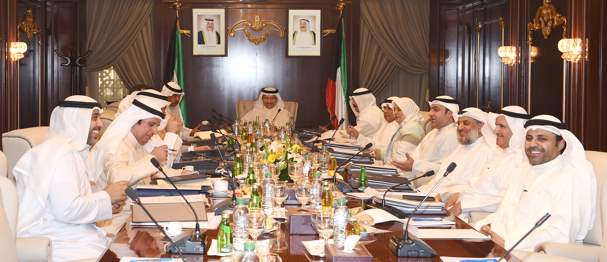 His Highness the Prime Minister Sheikh Jaber Al-Mubarak Al-Hamad Al-Sabah presides the regular weekly session of the cabinet