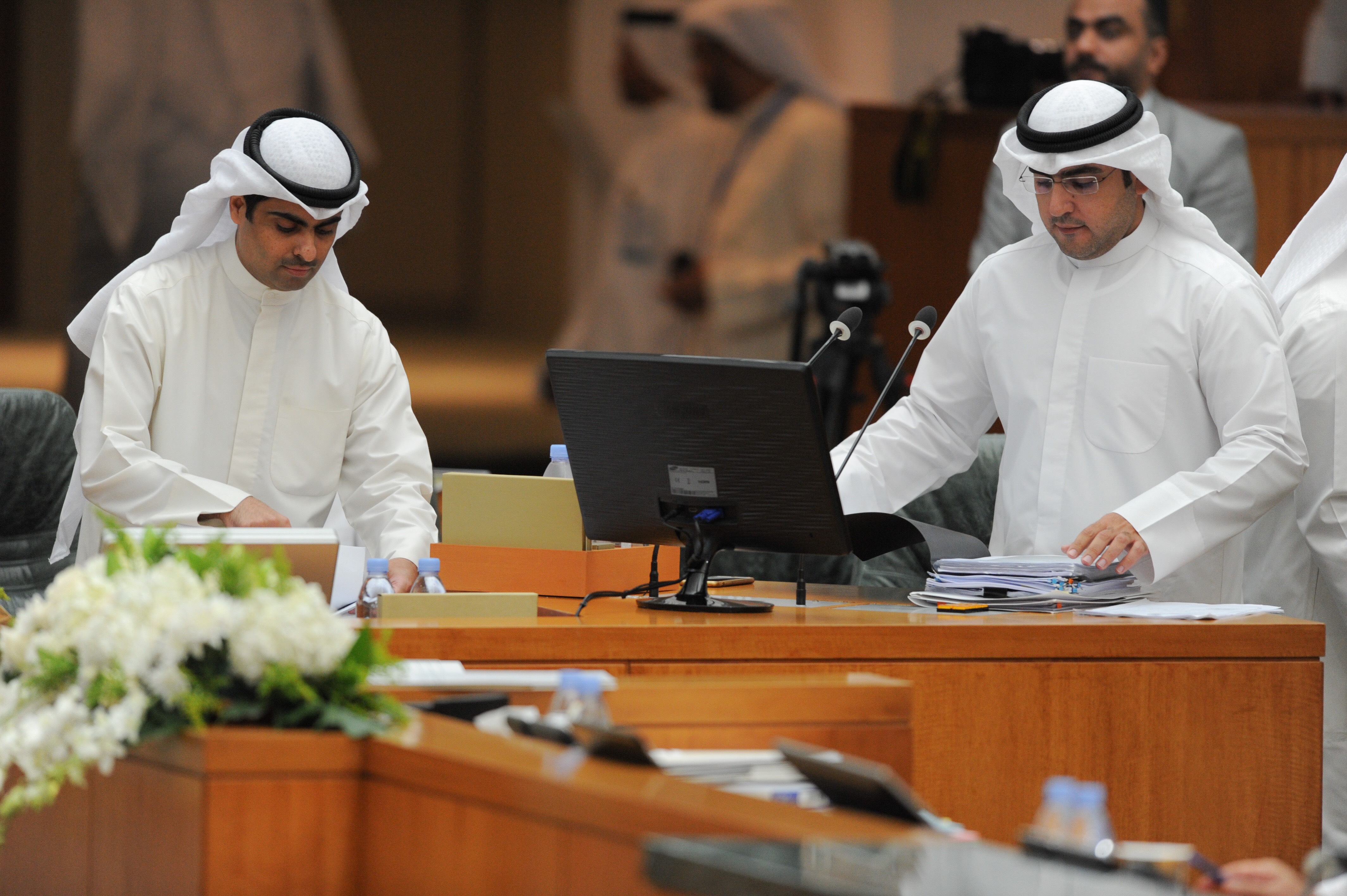Kuwaiti MPs Riyadh Al-Adsani and Abdul-Kareem Al-Kandari