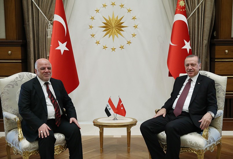 President Recep Tayyip Erdogan  with Iraqi Prime Minister Haidar Al-Abadi